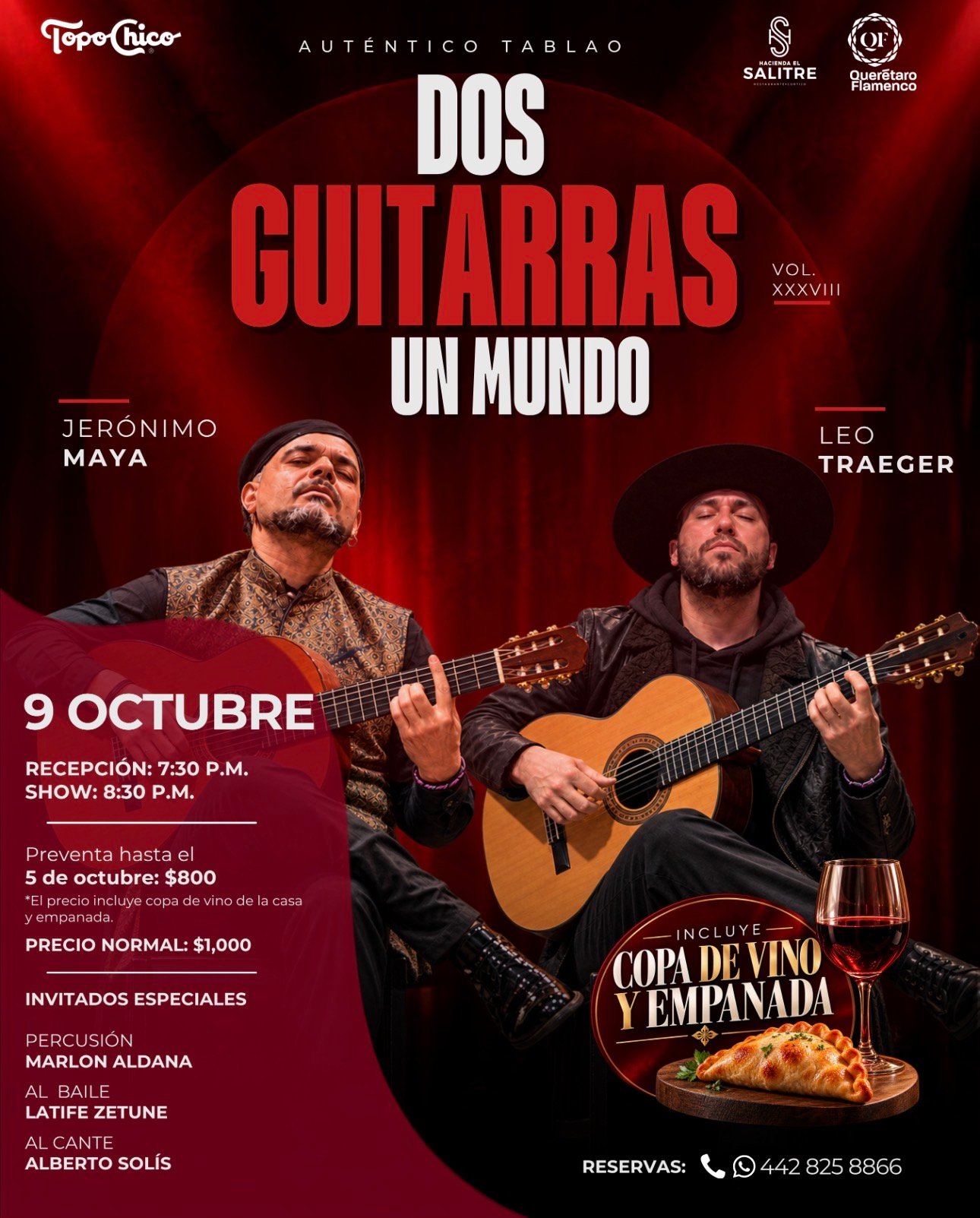 Querétaro || 💃🏻🎶🍲 Pasión, música y gastronomía española: Hacienda El Salitre albergará la velada flamenca «Dos Guitarras, Un Mundo».